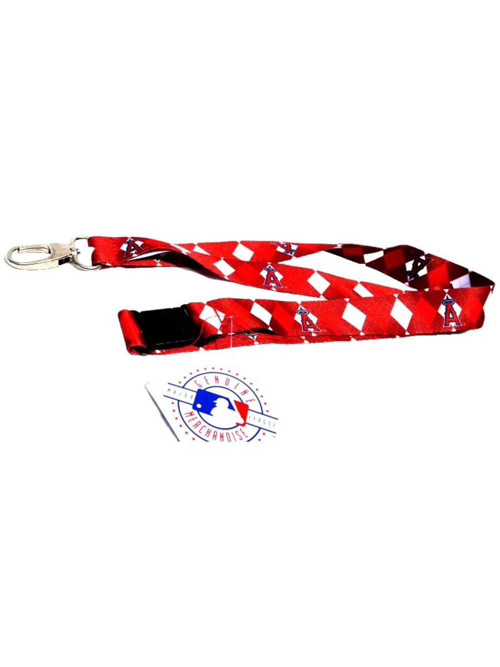 Los Angeles Angels Lanyard Keychain Argyle Reversible With Clip MLB New
